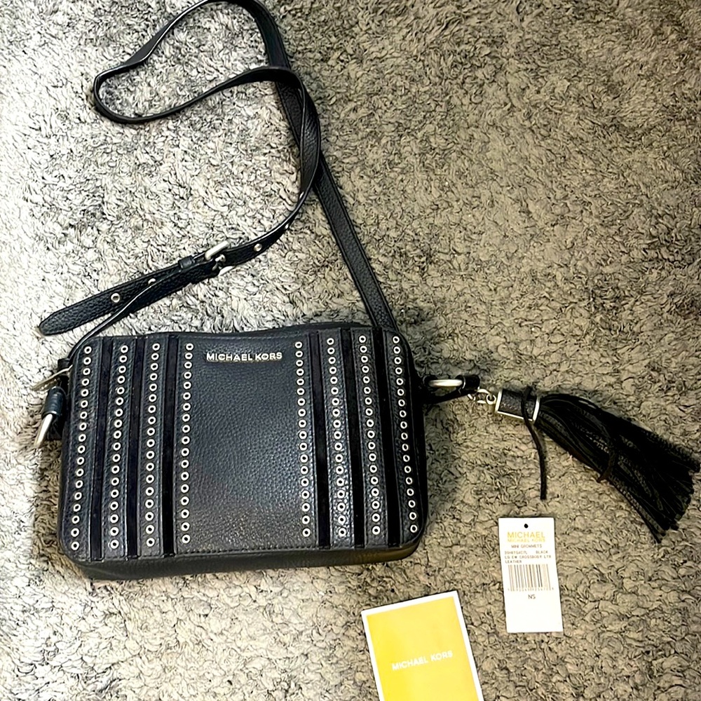 Black  silver “camera crossbody bag